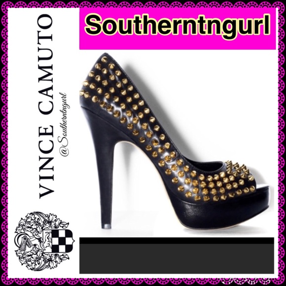 NWOT VINCE CAMUTO ”Mandie” SEXY Studded Spike Peep Toe Heels/ Pumps - Picture 1 of 10